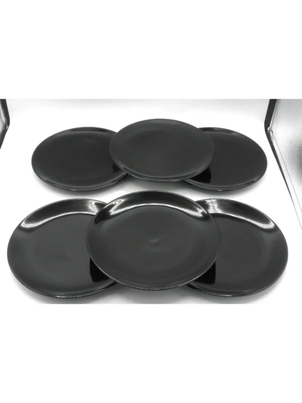 Fargrik  Glossy Black by IKEA 7-7/8 in. Salad Plates Set of 6 Pattern: IK FARBL